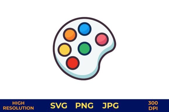 Paint Palette with Circular Blobs Graphic Illustrations By designcrafts