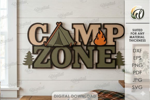 3D Camping Decor Laser Cut