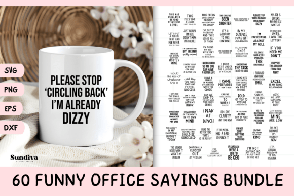 60 Funny Office Sayings SVG Bundle