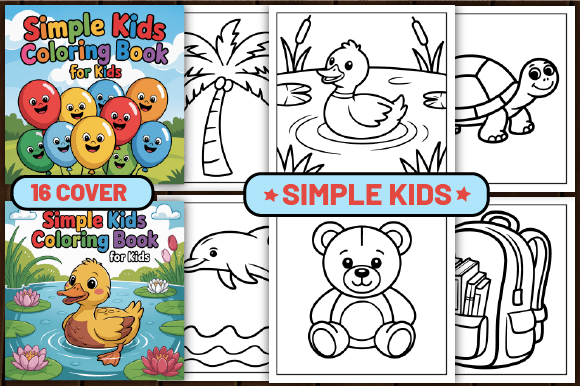 Preview of 70 Simple Kids Coloring Pages for Kids coloring pages for kids
