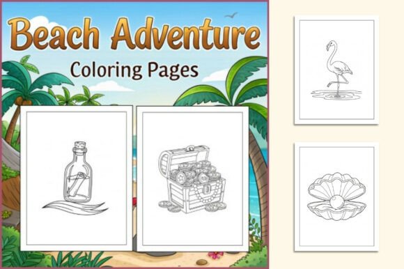 Beach Adventure Coloring Pages for Kids