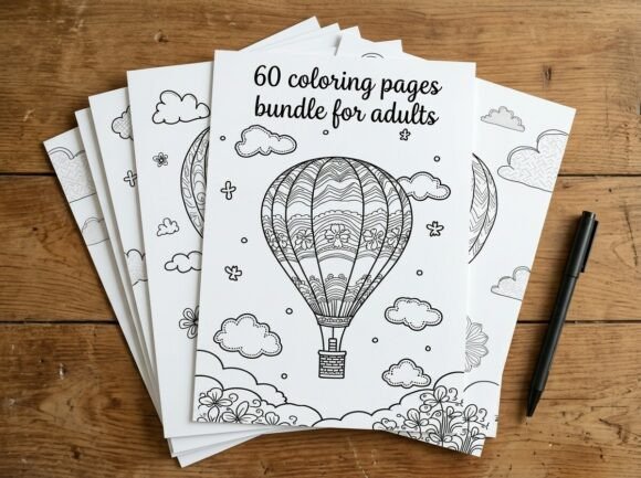 Beautiful Hot Air Balloon Coloring Pages