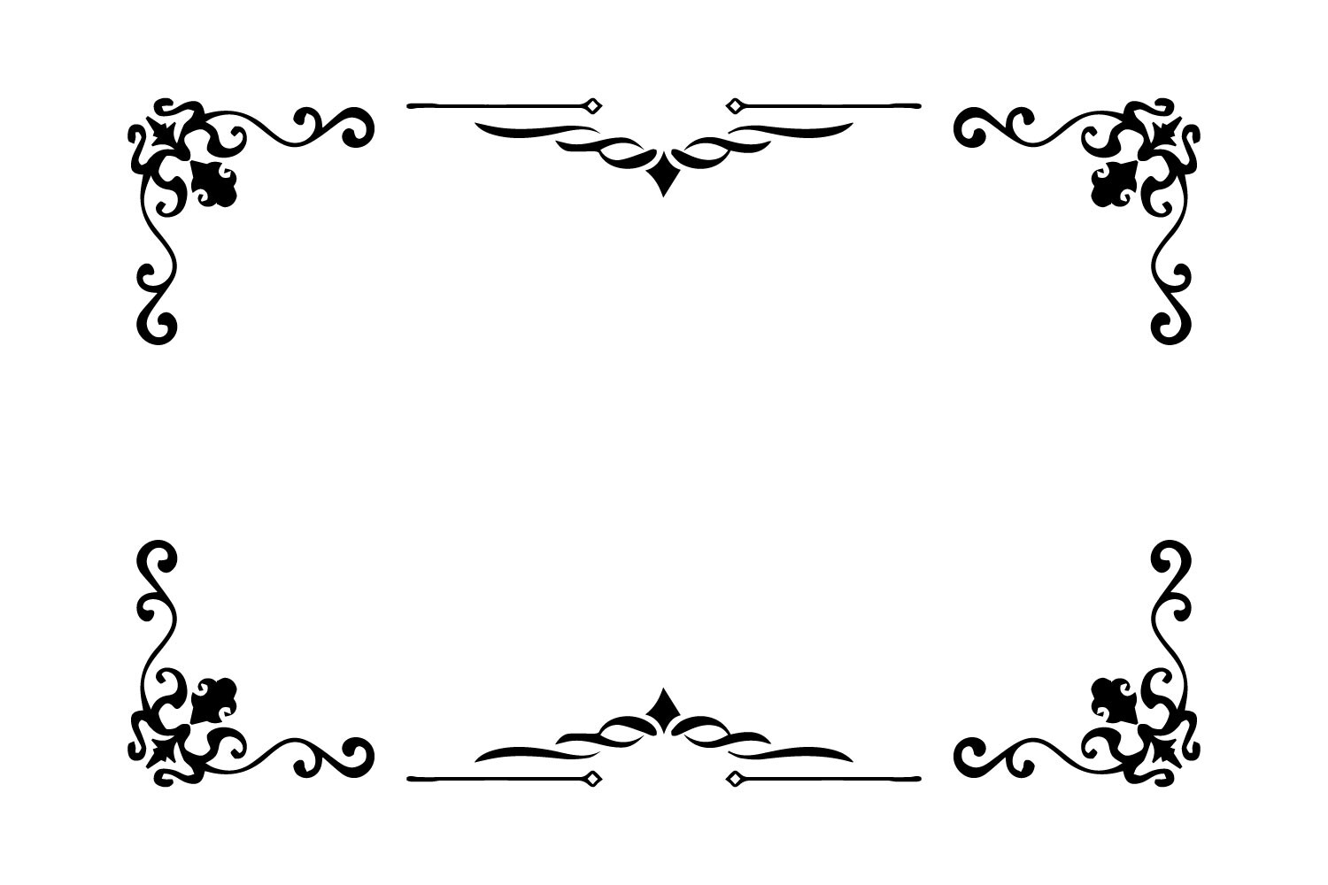 Black Vintage Decorative Ornament Design