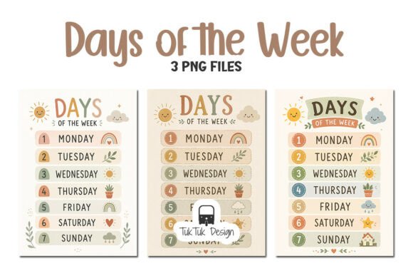 Boho Days of the Week Educational Poster
