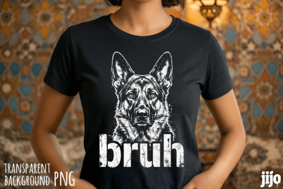 Funny bruh German shepherd meme PNG for dog dad sublimation mug and tee design