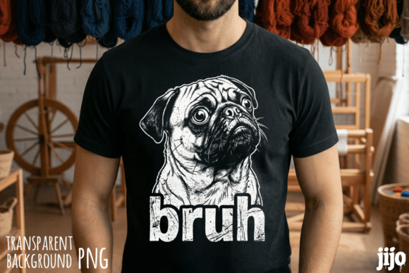 Bruh Pug Dog Humor PNG funny pet shirt sublimation design for Cricut Etsy sellers