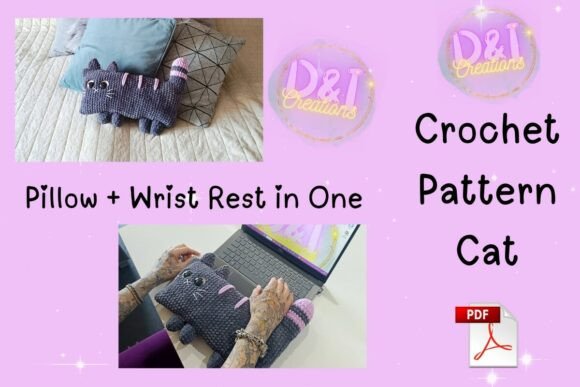 Cat Pillow Crochet Pattern PDF