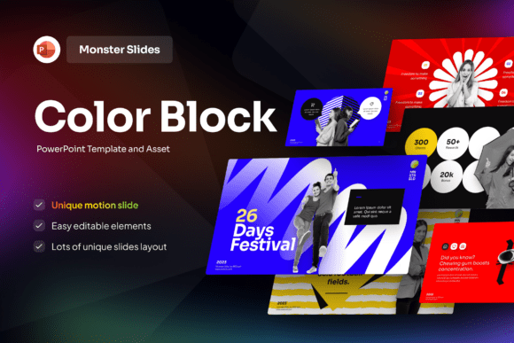 Color Block PowerPoint Template