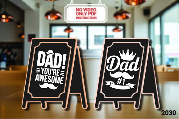 Dad You’re Awesome and Dad #1 Banner SVG bundle with layered signs