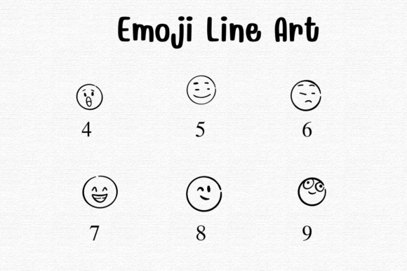 Emoji Line Art Font PNG with transparent background - Preview 3
