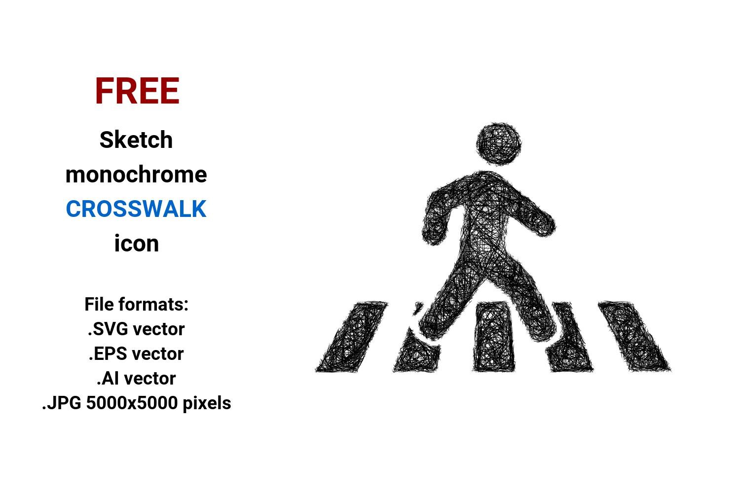 FREE Sketch Crosswalk Icon Graphic by davidzydd · Creative Fabrica