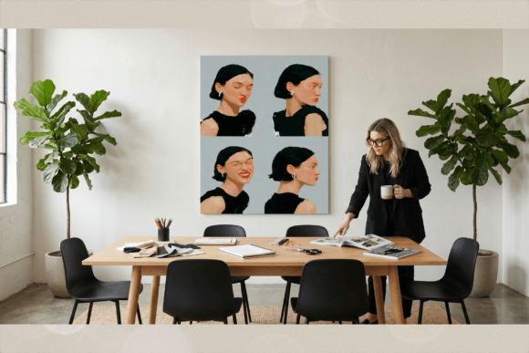 Four Moods Woman Portrait Pop Art