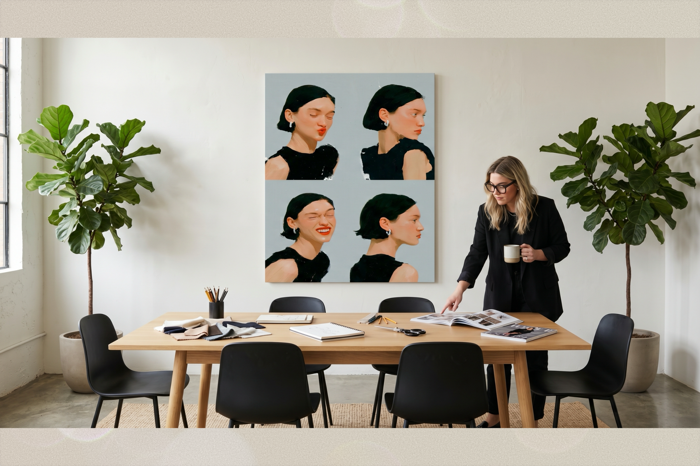 Four Moods Woman Portrait Pop Art