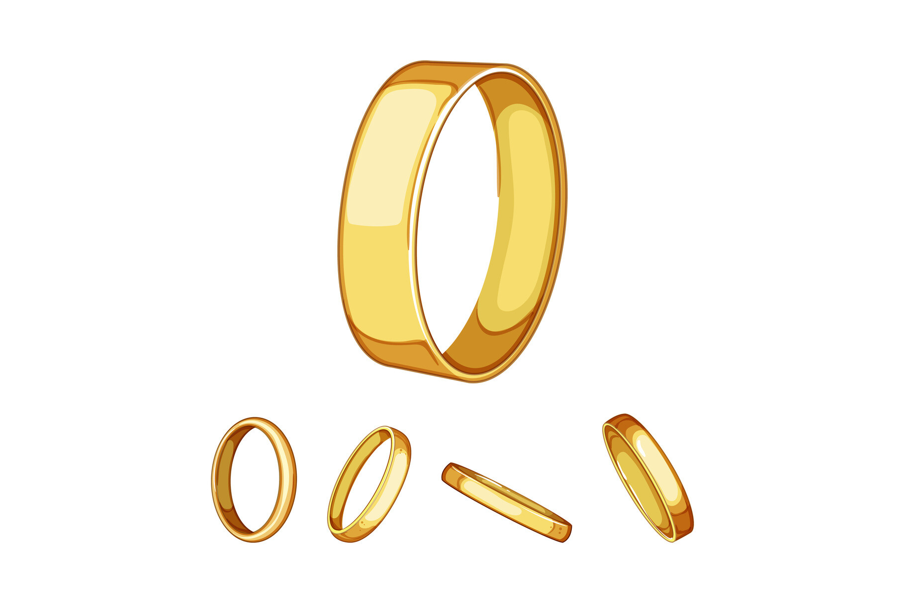 Golden Wedding Rings Illustrating Marria