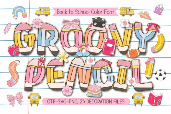 Groovy Pencil Color Fonts Font By Issie_Studio