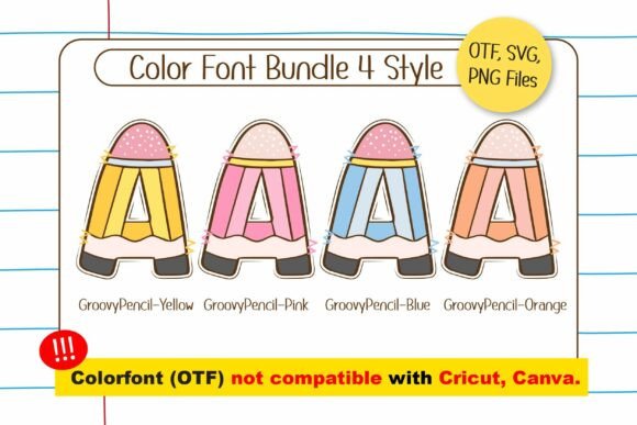 Groovy Pencil Font PNG with transparent background - Preview 1