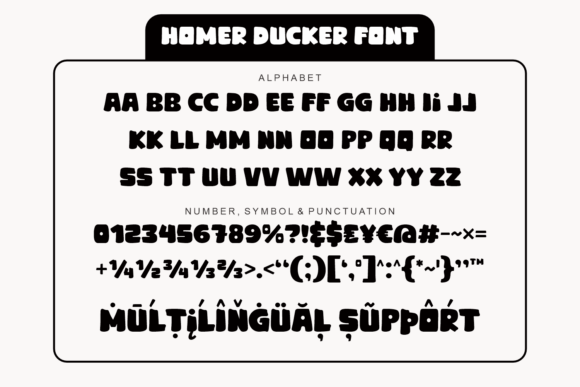 Homer Ducker Font PNG with transparent background - Preview 5