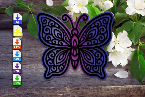 Bold mandala butterfly SVG cut as HTV vinyl for dog mom shirts and tote bags