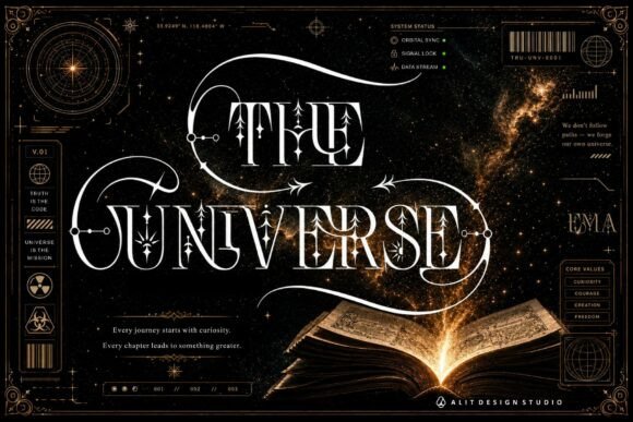 Nebulan Star Typeface Font PNG with transparent background - Preview 6