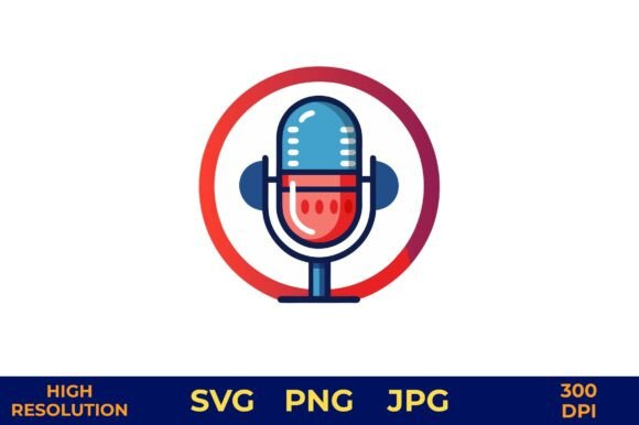 Podcast Mic Vector Icon for Audio Graphic Illustrations By designcrafts