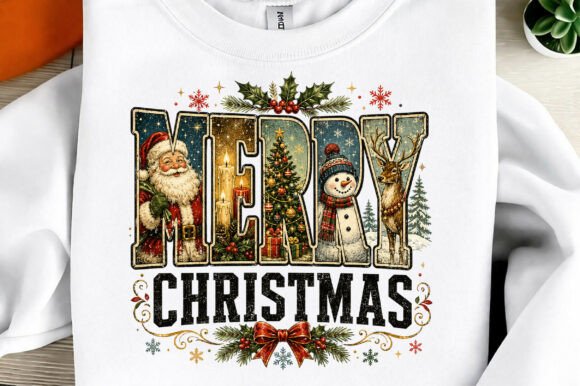 Preview of Retro Christmas Sublimation Png T-shirt, sticker, and sublimation design