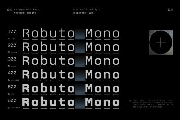 Robuto Mono Font font preview - 2