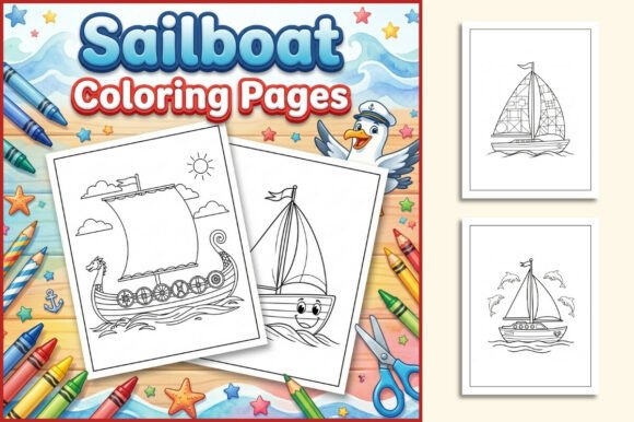Sailboat Coloring Pages for Kids