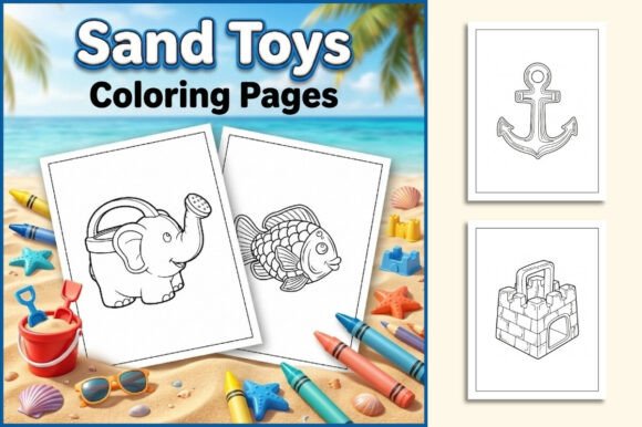 Sand Toys Coloring Pages for Kids