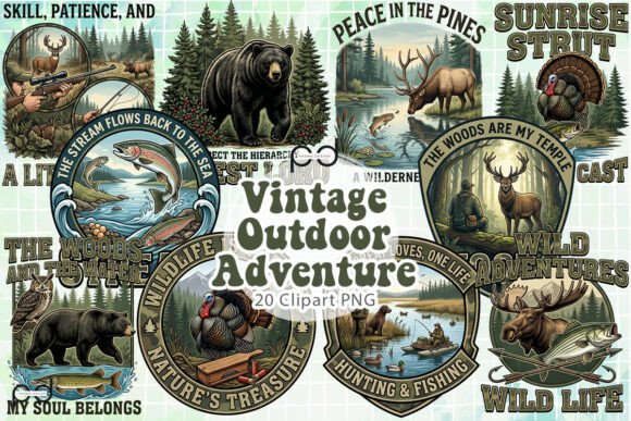Vintage Outdoor Adventure Bundle Graphic Crafts By Padma.Design