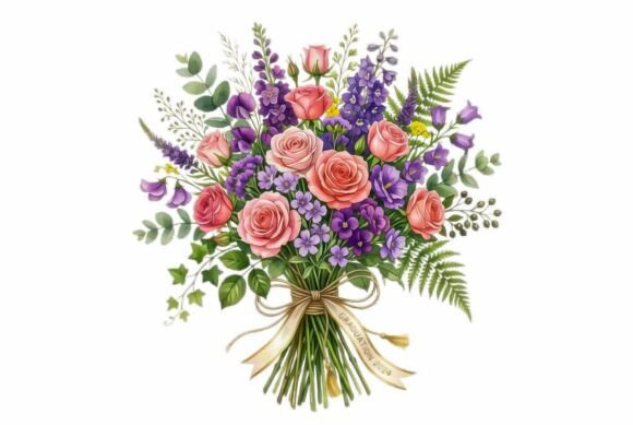 Watercolor Fresh Bouquet Clipart