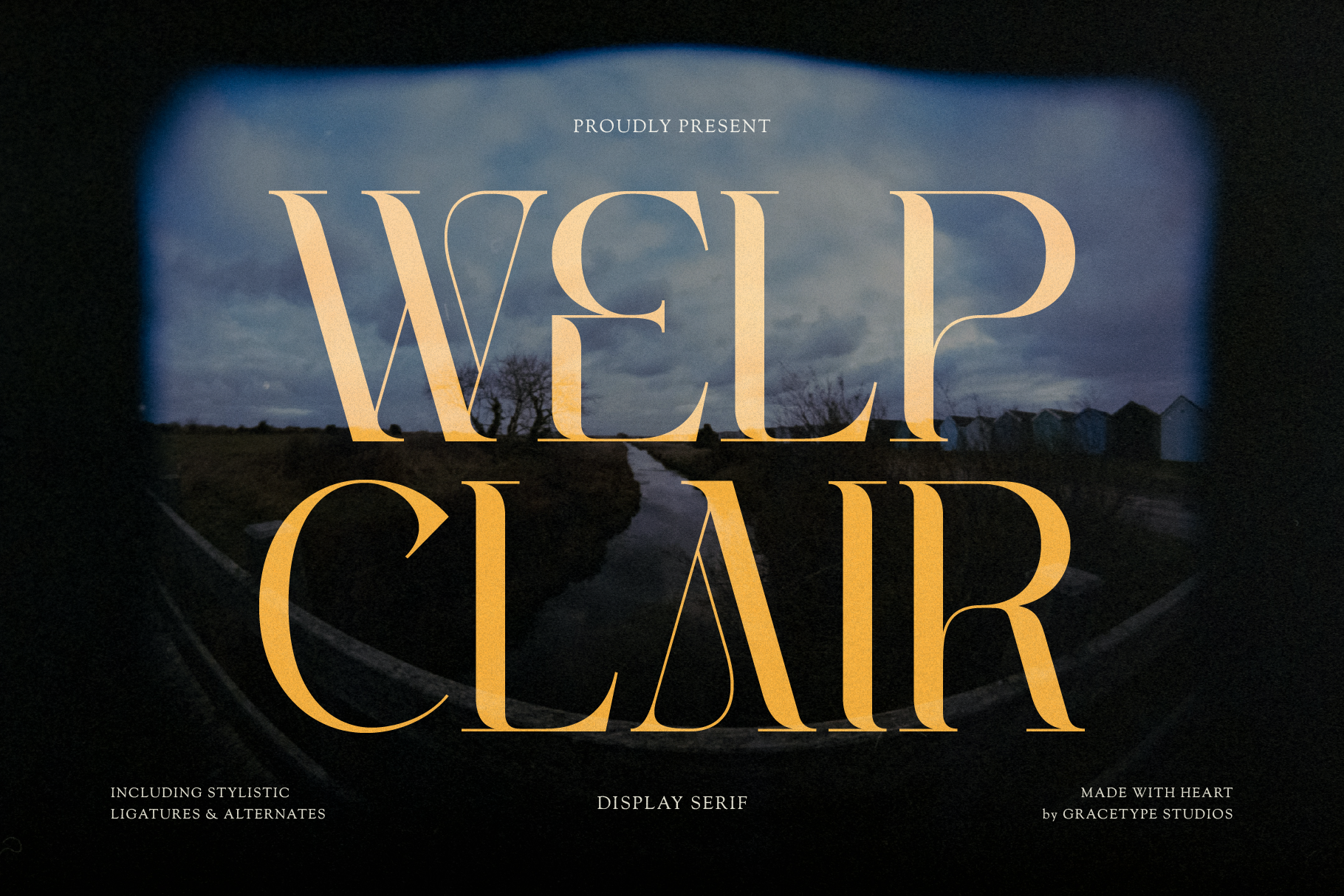 Welp Clair — display serif with dramatic sweeping terminals