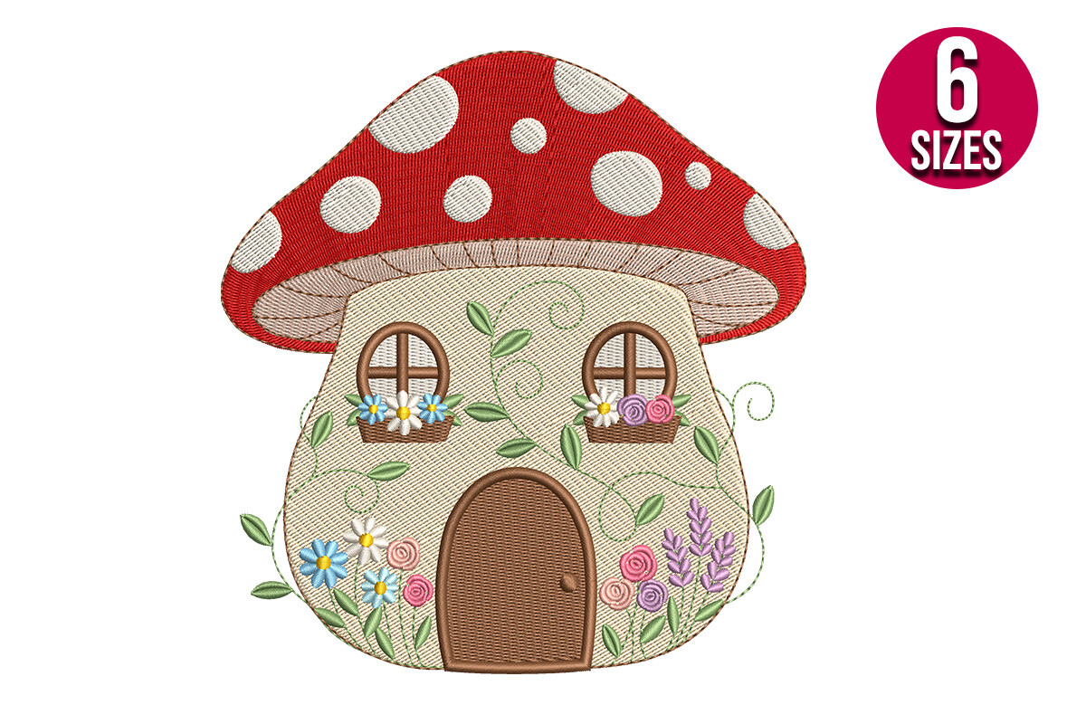 Whimsical Floral Mushroom House