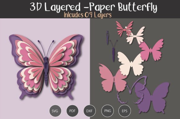 3D Layered Paper Butterfly