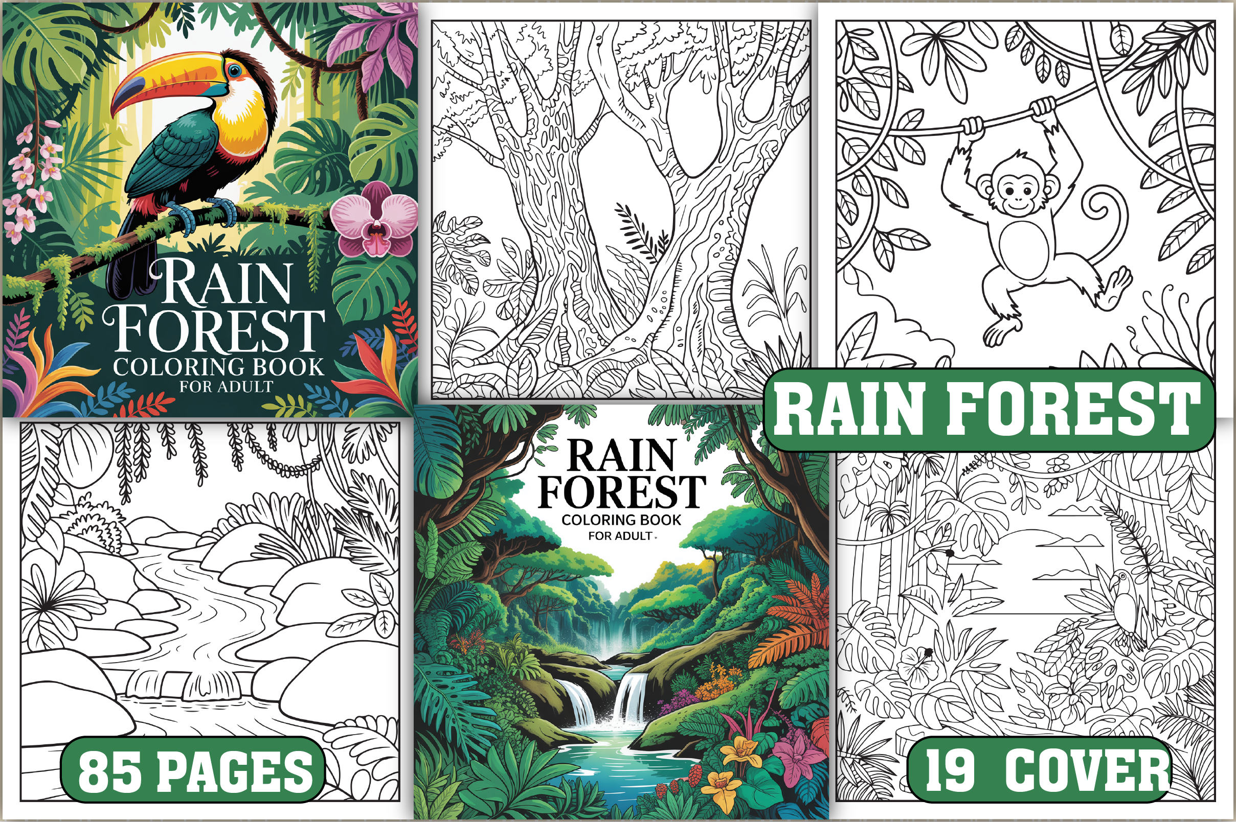 85 Rain Forest Coloring Pages for Adult