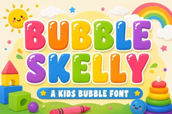 Preview specimen of Bubble Skelly display font
