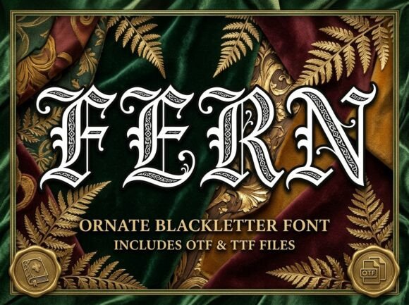 Preview specimen of Fern blackletter font