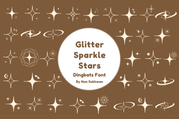 Preview of Glitter Sparkle Stars dingbat font