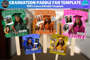 Graduation Fan Canva Editable Template Graphic by Tempvora Magic ...