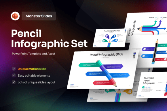 Pencil Infographic PowerPoint Template