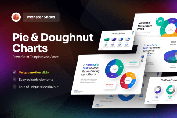 Pie Doughnut Chart PowerPoint Template