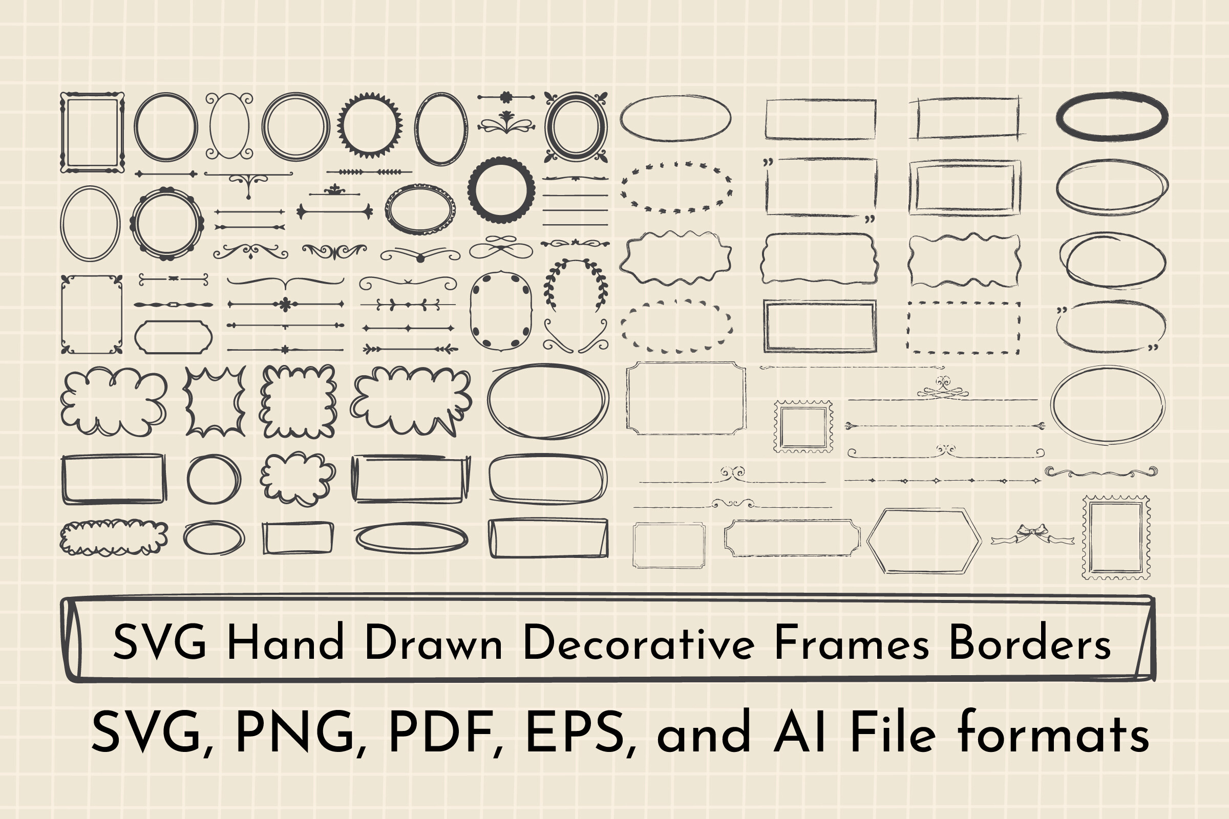 SVG Hand Drawn Decorative Frames Borders