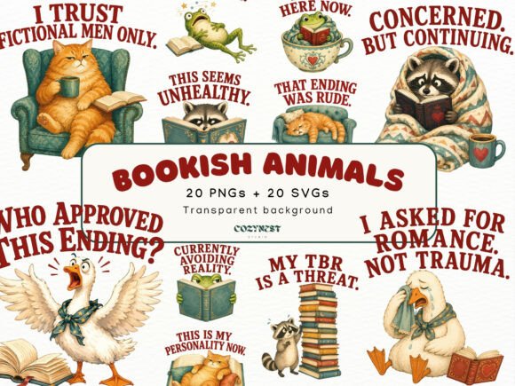 Sarcastic Bookish Clipart Book Lover PNG