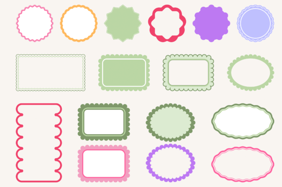 200 Scallop Wavy Frame SVG PNG Bundle for Cricut & Silhouette - Image 11