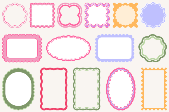 200 Scallop Wavy Frame SVG PNG Bundle for Cricut & Silhouette - Image 4