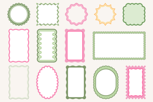 200 Scallop Wavy Frame SVG PNG Bundle for Cricut & Silhouette - Image 5