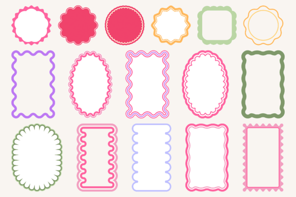 200 Scallop Wavy Frame SVG PNG Bundle for Cricut & Silhouette - Image 6