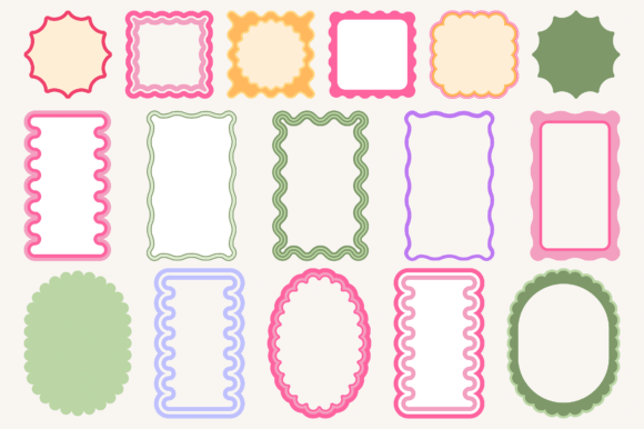 200 Scallop Wavy Frame SVG PNG Bundle for Cricut & Silhouette - Image 7