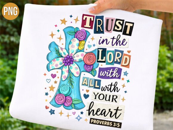 Trust in the Lord Proverbs Cross PNG