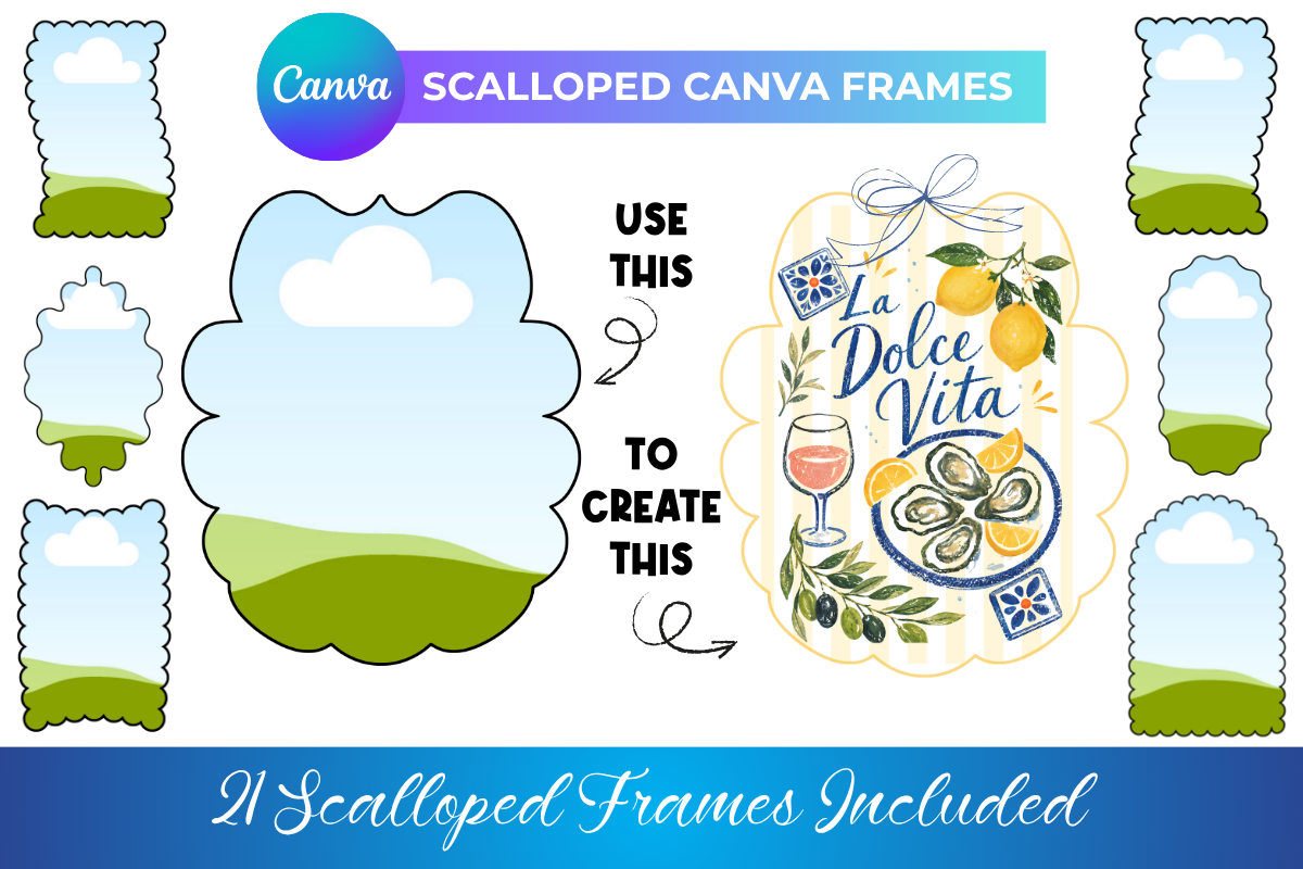 Wavy & Scalloped Canva Frames Graphic by Charnelle's Canvas · Creative ...