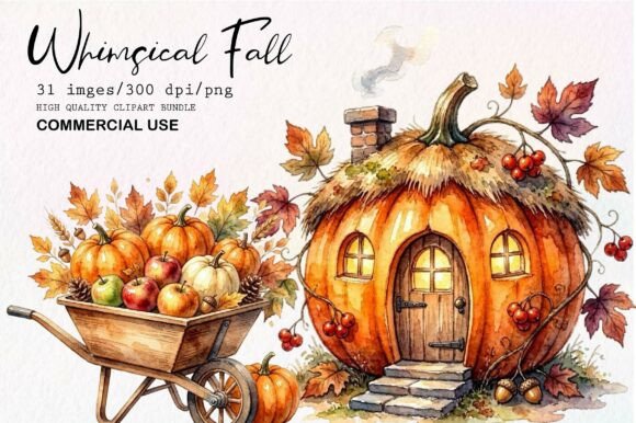 Whimsical Fall Clipart Bundle